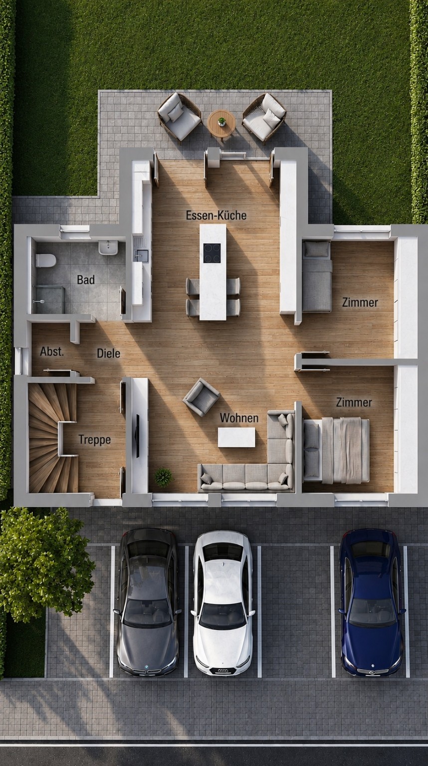 Grundriss der Erdgeschosswohnung
