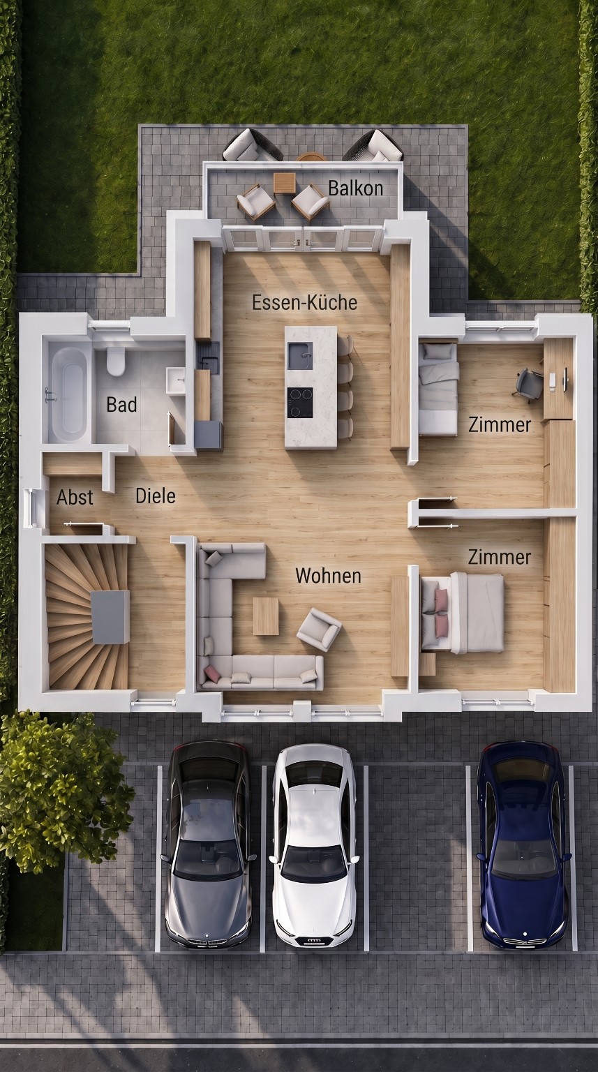 Grundriss der Obergeschosswohnung